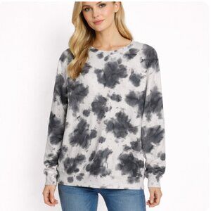 Pitusa Tie Dye Pullover crewneck sweatshirt Top Womens size Medium NWT Dark Gray
